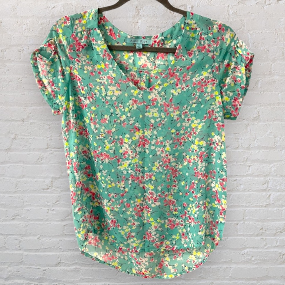 Alice Blue sheer floral top, medium